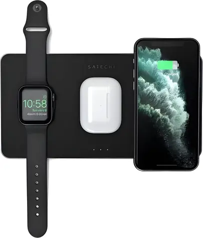 Satechi Trio Wireless Charging Pad černá / Bezdrátová nabíječka