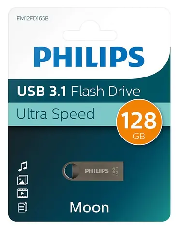 Philips Moon 128GB šedá / Flash disk / USB 3.1 / hliníkové tělo