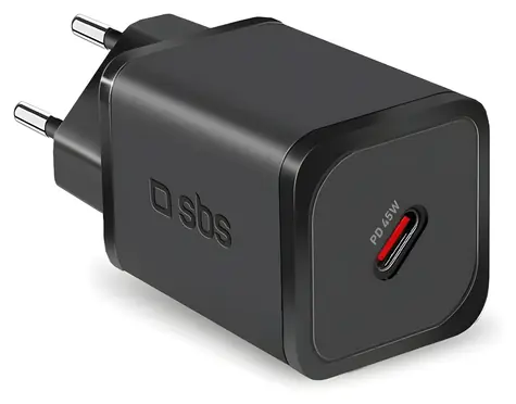 SBS Cestovní adaptér GaN USB-C černá / Cestovní adaptér / PD / 45 W