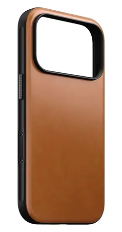 Nomad Modern Leather Case saddle (Horween) / Pouzdro pro Apple iPhone 17 Pro a 18 Pro / kožené / MagSafe, Qi2