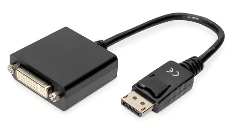 Digitus DisplayPort adaptér DP/M - DVI-I(24+5)/F černá / Redukce / Dual-Link DVI / 1920x1080 60Hz / 0,15 m
