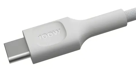 PowerStream Kabel USB-C - USB-C bílý / Kabel / 100 W / opletený / 1,2 m
