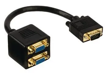 Valueline VGCP59120B02 VGA rozbočovací kabel černý / Rozbočovač / VGA (M) – 2× VGA (F) / 0,2 m