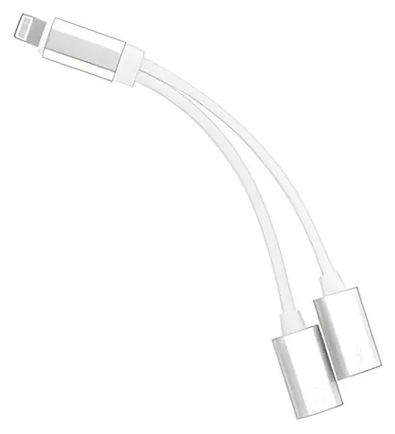 Adaptér 2x Lightning pro sluchátka a nabíječku / Adaptér / Lightning / audio + nabíjení