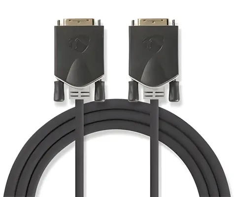 Nedis DVI-D 24+1 - DVI-D 24+1 2 m antracit / Kabel / Pozlacené konektory (GOLD)