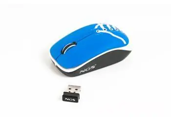 NGS Sneaker Wireless modrá / Bezdrátová optická myš / 800 dpi / 2,4 GHz / 3 tlačítka / napájení 2x AAA