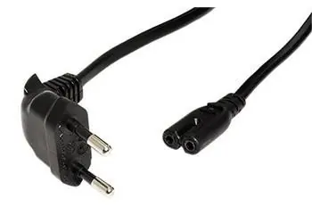 OEM CEE 7/16(M) 90° - IEC320 C7 černý / Napájecí kabel / úhlový / 2 pin / 1,8 m