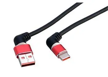 Roline USB kabel USB-A(M) - USB-C(M) lomený, otočný, svítící / Kabel / USB 2.0 / 60W / 1 m