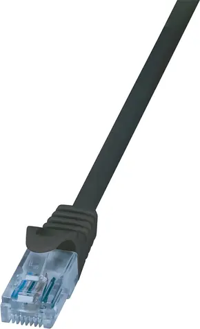 LogiLink Cat.6A černá / Patch kabel / U/UTP / 10 m / RJ-45