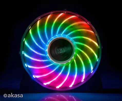Akasa AK-FN092 Vegas 7 / Ventilátor / 120 mm / 18 LED / 7 barev podsvícení