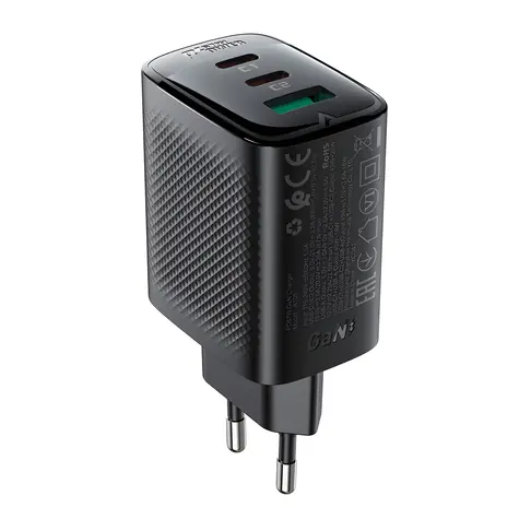 Acefast A108 černá / Nabíječka / GaN / PD 67W / 2x USB-C / 1x USB-A