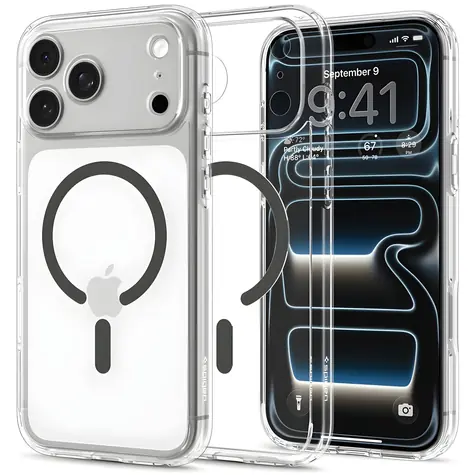 Spigen Ultra Hybrid MagSafe clear graphite / Ochranný kryt / Apple iPhone 18 Pro/17 Pro / MagSafe