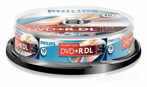 Philips DVD+R DL 8,5GB / Médium DVD / 8x / 10 ks / Spindl