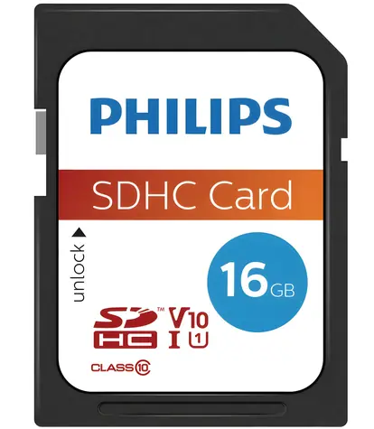 Philips SDHC 16GB / Paměťová karta / Class 10 / UHS-I U1 / V10 / čtení 80 MB/s