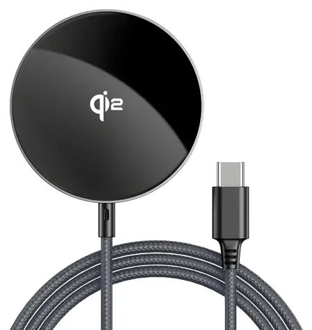 Acefast E24 černá / Bezdrátová nabíječka / Magnetická / Qi2 / 15 W / USB-C kabel 1,2 m