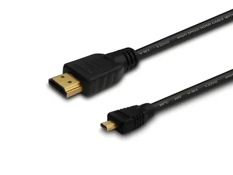 Kabel HDMI (M) - Micro HDMI (M) CL-39 černý / Kabel / HDMI 1.4 / 4K 4096×2160 / 1 m