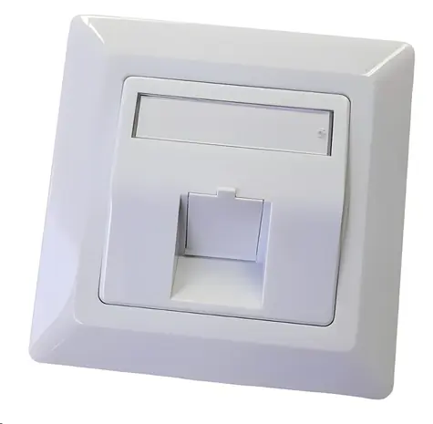 Lexi-NET Zásuvka neosazená univerzální 1 port 80x80 bílá / Datová zásuvka / kovové šasí / pro keystone KSL, TA