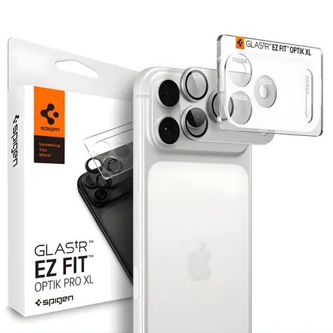 Spigen Glass tR EZ Fit Optik Pro XL stříbrná / Sklo na fotoaparát / pro Apple iPhone 18 Pro
