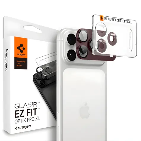 Spigen Optik Pro XL EZ Fit tmavě třešňová / Ochranné sklo fotoaparátu / Apple iPhone 18 Pro