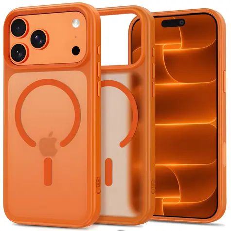 Tech-Protect MagMat CC matná oranžová / Kryt / Apple iPhone 17 Pro, 18 Pro