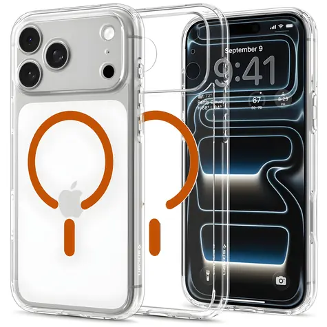Spigen Ultra Hybrid MagSafe clear orange / Ochranný kryt / Apple iPhone 18 Pro/17 Pro / MagSafe