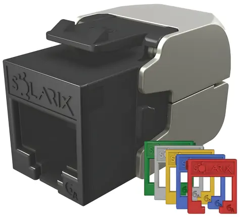 Solarix samořezný keystone CAT6A UTP RAL FIT / Keystone / RJ-45 / 10G / nestíněný / Component Level / 4PPoE