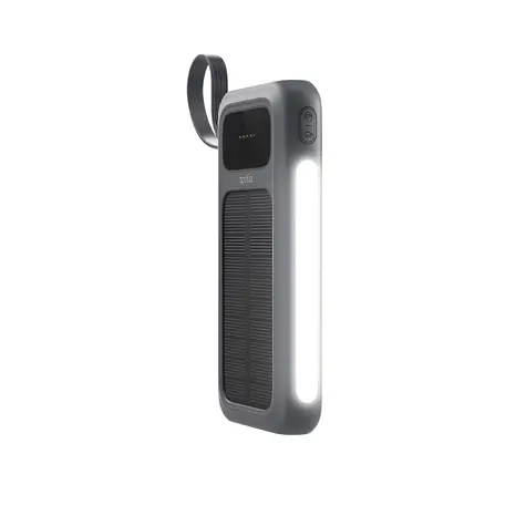 Spello ForcePack 5v1 SP15 10000mAh šedá / Powerbanka / Solární panel / 3x integrovaný kabel / USB-C PD