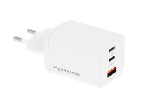 GaN nabíječka 65W bílá / Nabíječka / 2x USB-C / 1x USB-A / PD