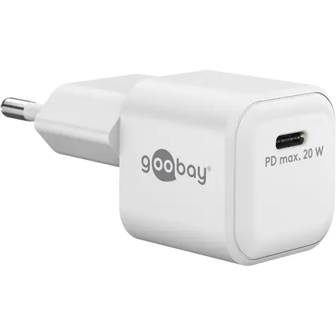 Goobay Nano 20W bílá (79151) / Síťová nabíječka / 1x USB-C / USB-C PD / GaN / 20W