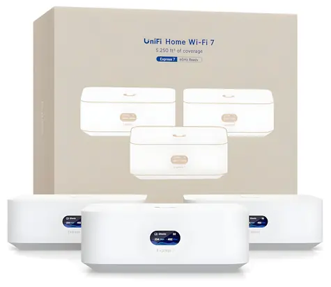 Ubiquiti UniFi Express 7 3 ks / Access point / Wi-Fi 7 / 2,4/5/6 GHz / MLO Meshing