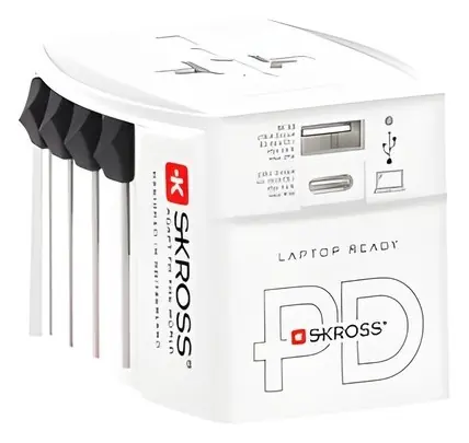 SKROSS MUV USB AC45PD / Cestovní adaptér / 45W Power Delivery / USB-C + USB-A / 2pólový