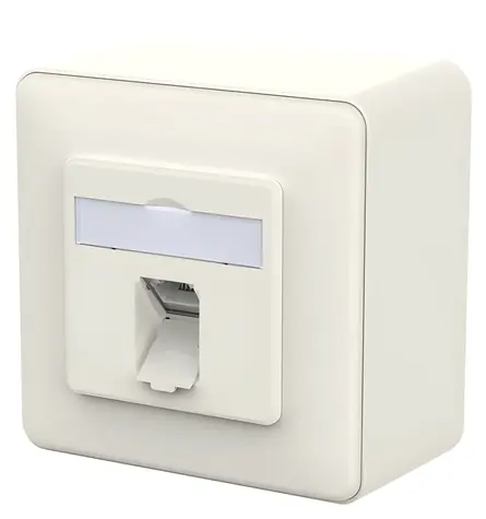 METZ CONNECT E-DAT C6A LSA++ bílá / Datová zásuvka / 1 port / Cat.6A / Na omítku