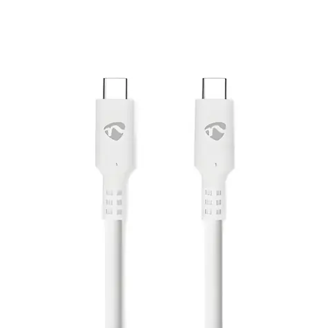 Nedis USB-C - USB-C bílá / Kabel / USB 3.2 Gen 1 / 60 W / 4K 60Hz / 5 Gbps / 3 m