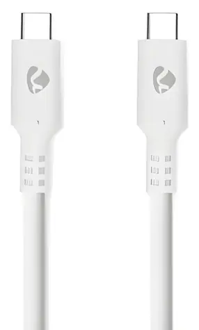 Nedis USB-C - USB-C bílá / Kabel / USB 3.2 Gen 1 / 60 W / 4K 60Hz / 5 Gbps / 1 m