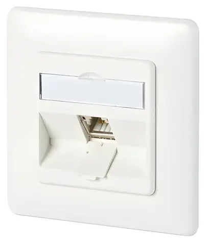 METZ CONNECT Datová zásuvka pod omítku bílá / Datová zásuvka / 1 port / Cat.6A / 180°