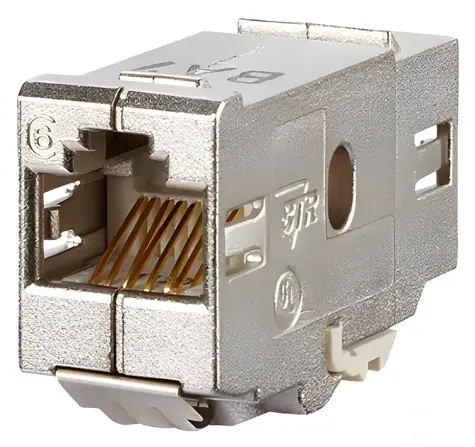 METZ CONNECT E-DATmodul / Spojka RJ45 / 8(8) kontaktů / 180° / Třída EA / Stíněná
