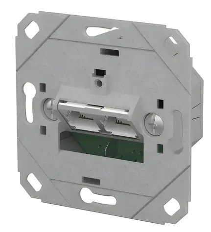 METZ CONNECT E-DAT C6A / Datová zásuvka / 2x Port / Cat.6A / IDC / Pod omítku / Kovová