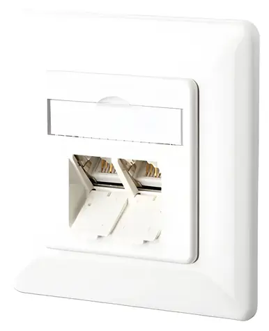 METZ CONNECT E-DAT pod omítku bílá / Datová zásuvka / 2 porty / Cat.6A