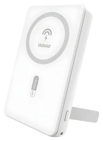 Dudao K14S+ 10000mAh bílá / Powerbanka / MagSafe se stojánkem / USB-A / USB-C / 22,5W