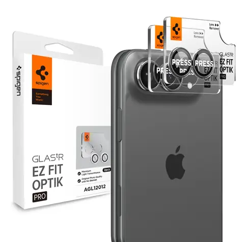 Spigen Glass tR EZ Fit Optik Pro bílá / Ochranné sklo na fotoaparát / pro Apple iPhone Duo / 2ks