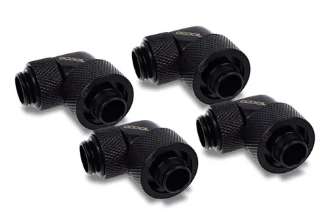 Alphacool Eiszapfen 16/10mm černá / Fitink / Šroubovací / 90° otočný / G1/4