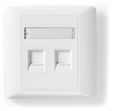 Nedis Keystone Face Plate 2 porty bílá (CCGP89760WT) / Datová zásuvka / ABS / Zápustná montáž / Bez konektorů