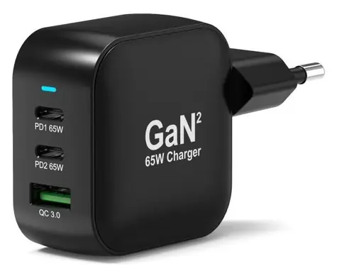 Port Connect GaN2 / Napájecí adaptér / 2x USB-C + USB-A / PD / 65 W