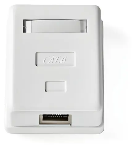 Nedis Síťová zásuvka 1x RJ45 bílá / Zásuvka / CAT6 / Na omítku / Pozlacené kontakty