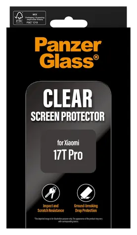 PanzerGlass UWF pro Xiaomi 17T Pro černá / Tvrzené sklo