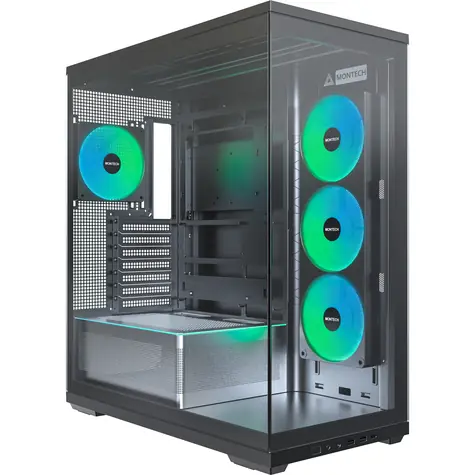 Montech TG3 černá / PC skříň / ATX / temperované sklo / 2x USB-A + 1x USB-C / bez zdroje