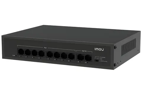 Imou SF110P černá / Switch / 8x 10/100 Mbps PoE / 2x 10/100 Mbps Uplink / PoE 802.3af/at / 1.6 Gbps