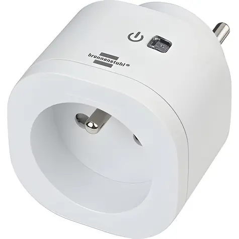 Brennenstuhl WA 3000 XS01 bílá / Chytrá zásuvka / WiFi / IP20 / 13 A / 3000 W / Alexa, Google Assistant