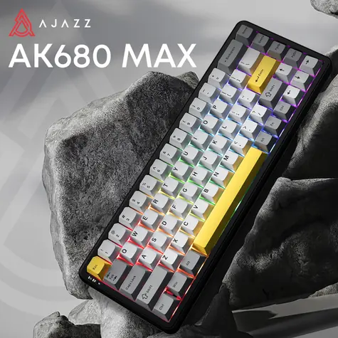 Ajazz AK680 MAX (8+8K) / Herní klávesnice / bezdrátová / magneticko-mechanická / Hot-swap / RGB