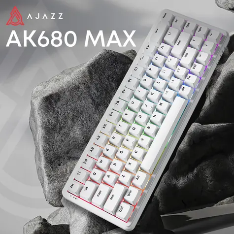 Ajazz AK680 MAX / Herní klávesnice / drátová / magneticko-mechanická / Hot-swap / RGB / US